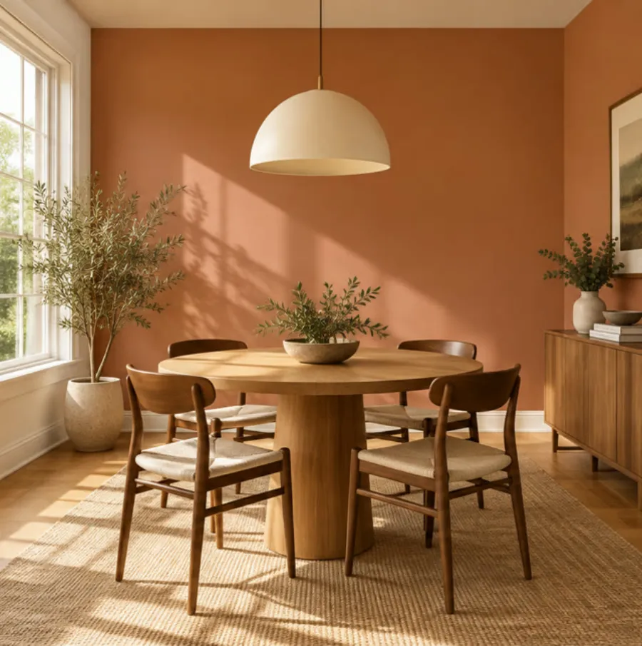 Paint colour visualizer example: new wall colours in the same room