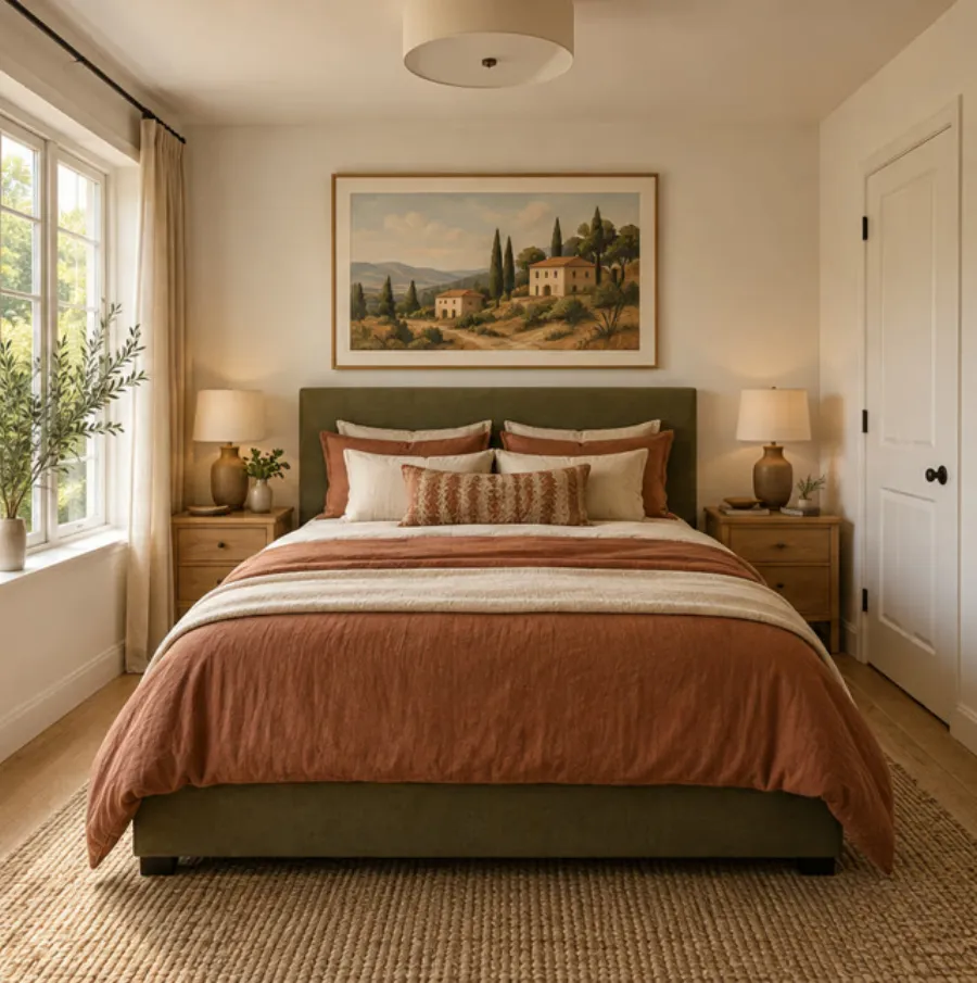 Style reference example: a room restyled to match another photo